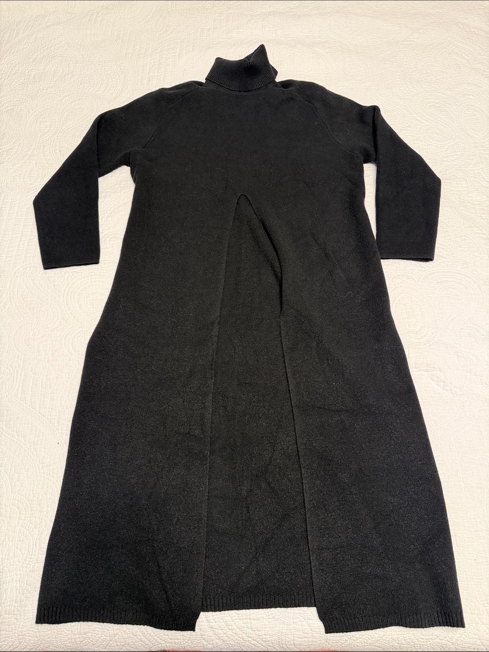 Black Turtleneck Sweater Dress - Women